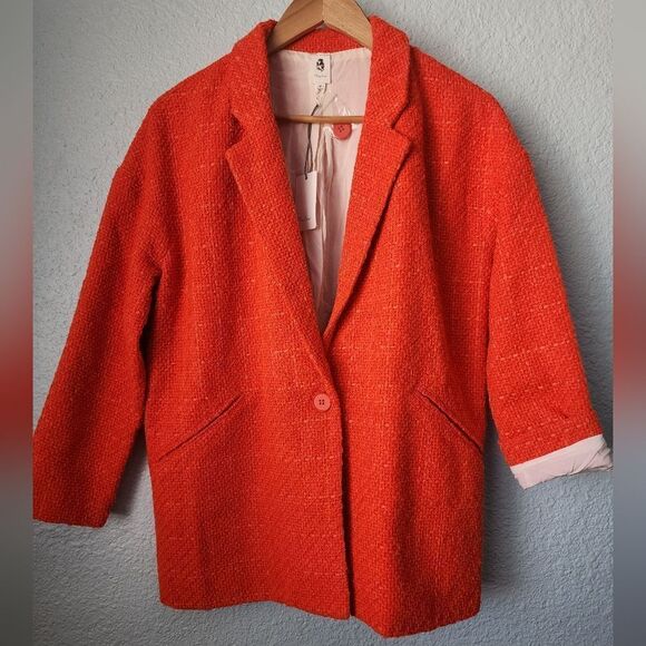 Anthropologie Flawless twill button front blazer jacket - Picture 1 of 9